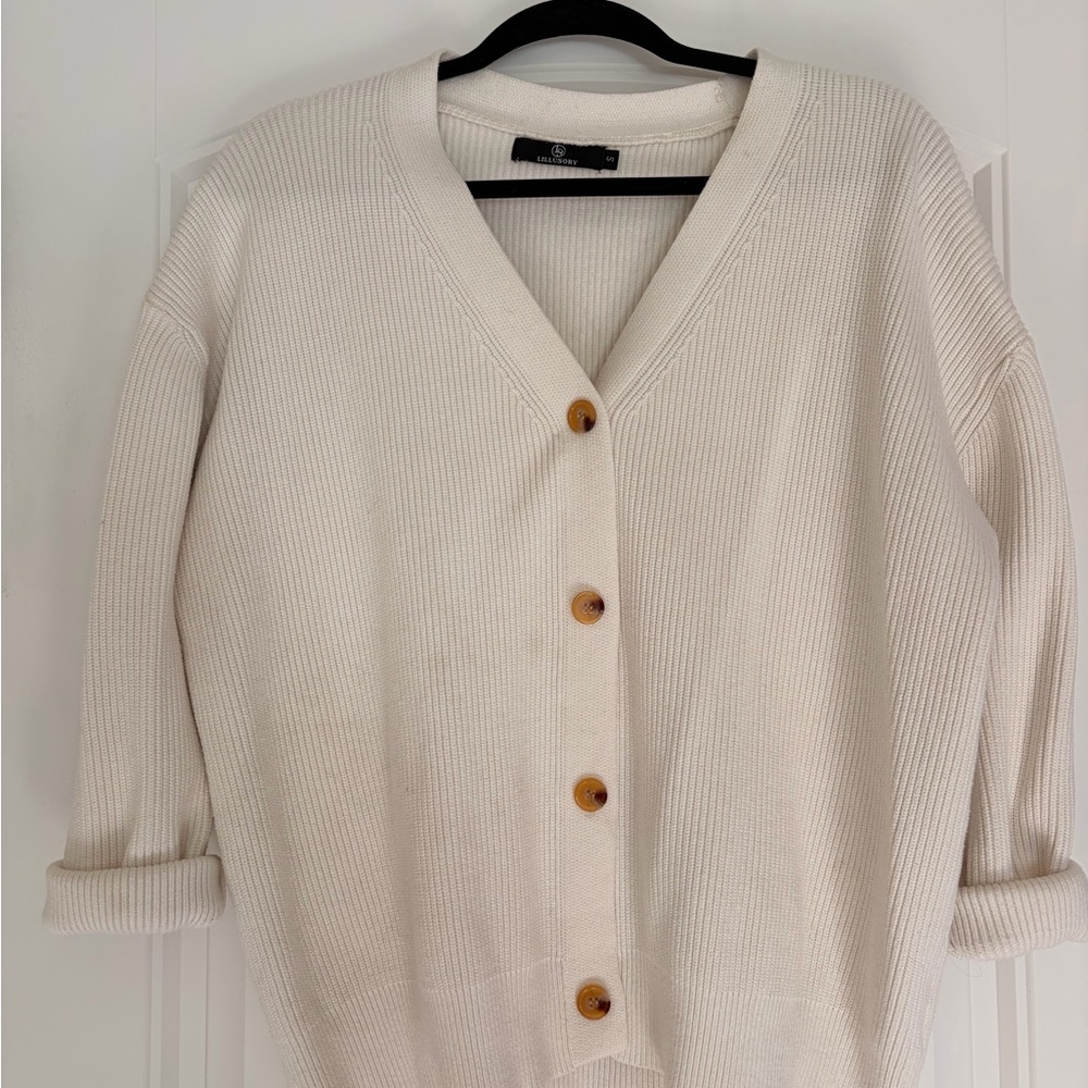 Women's Cream Cardigan Sweater